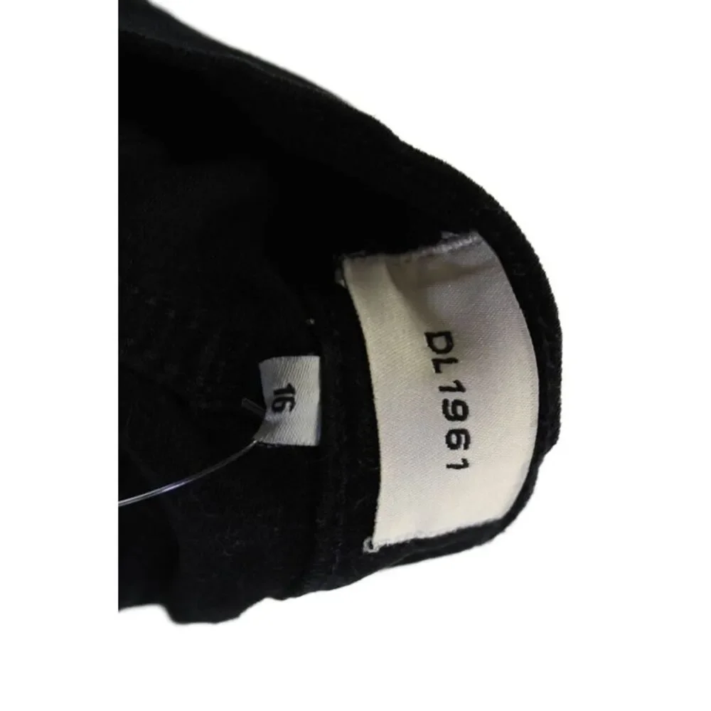 DL1961 Girls Cotton Zippered Straight Jeans Black Size 16